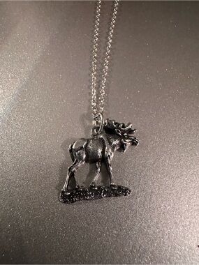 Moose sterling silver necklace-New